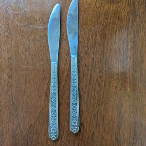 Vintage Orleans (Possibly) ORL45 Knives Stainless Flatware Set Of 2